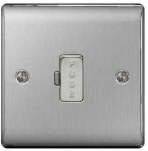 BG NBS54 Stylish Modern Unswitched 13Amp Fused Connection Unit Nickel Black