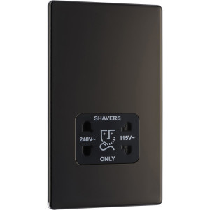 Shaver Socket (Black) Satin Nickel T05.985.BK
