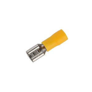 RONBAR FPTY6.3 High-Quality 6.3mm Insulated Female Push On Terminal Copper Yellow