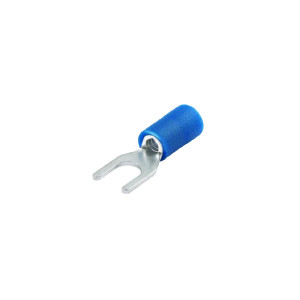 RONBAR FTB4.3 High-Quality 4.3mm Insulated Crimp Copper Fork Terminal Blue