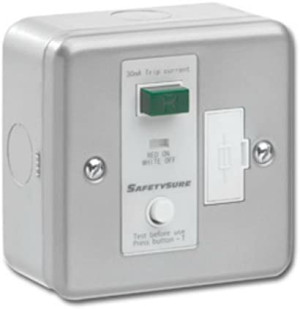 GREENBROOK MCSWSPURRCD High-Quality 13A Fused RCD Spur Connection Unit Metalclad