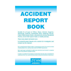 SYAM ARB/8REC Accident Report Book For All Business Premises and Sites A4 Format