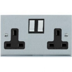 Double 13A Socket Satin Chorme R03.850.SCBK