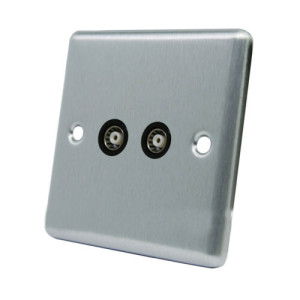 2G Tv Coaxial Non Isol Satin Chrome Y33.222.BK
