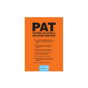 SYAM PAT/LB100 Pat Testing Log Book For Up To 102 Appliances A4 Format