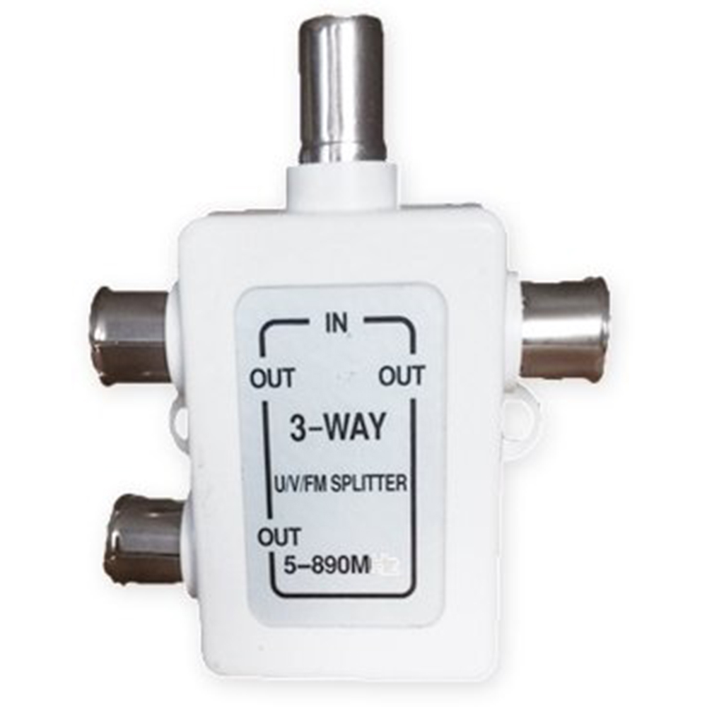 LYVIA COYS3 High Quality TV 3 Way Splitter Combiner Female to Female Nickel White