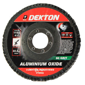 DEKTON 115MM ALUMINIUM OXIDE FLAP DISC 80 GRI