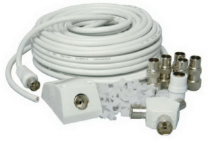 TVKIT 15m Coaxial Tv Extension Kit Aerial Cable Coax Lead Television Wire Plugs