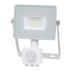 V-TAC VT433 SMD PIR Sensor Floodlight Samsung Chip 3000K White Body (VT-10-S)