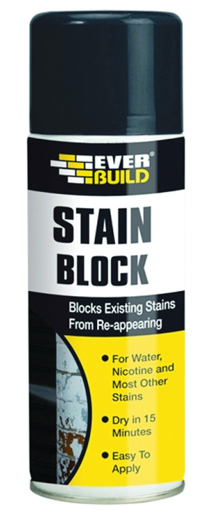 Everbuild Stain Block Spray 400ml - White Paint, STAINSTP