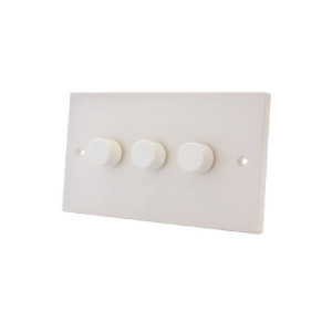 Thrion DIMSL3G Push on /off Triple gang 400W Dimmer Switch White