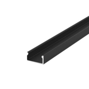 FossLED PROBK-SUR17X7-2M-OP LED Surface Opal Aluminium diffuser Single Profile Black - 2M