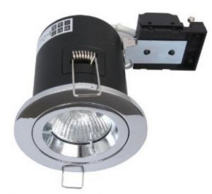 Lv Fire Rated Downlight Chrome MR16 Fixed