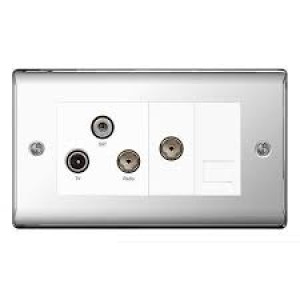 1G Triplex Tv/Fm/Sat Polished Chrome R02.616.W