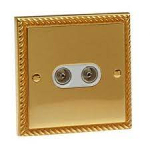 2G Speaker Socket Antique Brass T91.928.BK