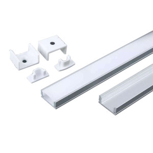 V-TAC PRO-SUR17X7-2M-OP Aluminum Mounting Kit With Diffuser For LED Strip Silver