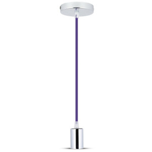 V-TAC VT3790 High Quality E27 Chrome Metal Cup Pendant Light Purple (Vt-7338)