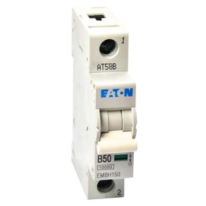 Eaton Memshield 3 MCB 50A 10/15kA Trip Type B 1P, EMBH150