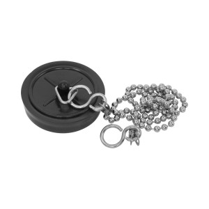 Fast-Pak VP8459 High Quality Plug Chains And Basin Plugs 11/2 Inc Black 3PC