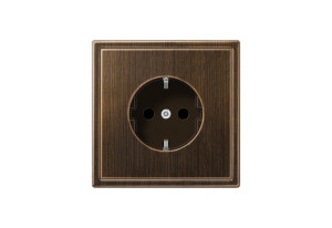 Schuko Socket Antique Brass T91.944.BK-SCH
