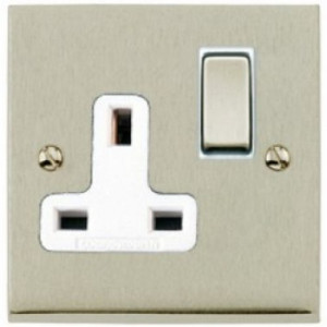 Single 13A Socket Satin Nickel R05.840.SNW