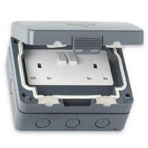 EXTDSWSKT23 Twin Switched 13A Outdoor Weatherproof Electrical Socket IP66