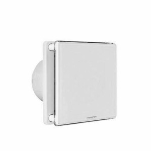 Airmaster RFP4TGL White Glass Wall Extractor Fan with Adjustable Electronic Timer 4"