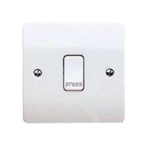 MK Electric Logic Plus Architrave Switch White 10 Amp Single Pole K4848PWHI