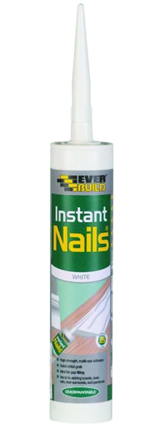 Everbuild "Instant Nails" No Nails / Saves Nails 290ml - White, INST