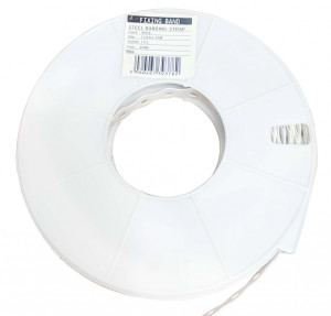 DELIGO BANDW Medium Duty Mild Steel All Round Fixing Band Strap 12mmx10m White