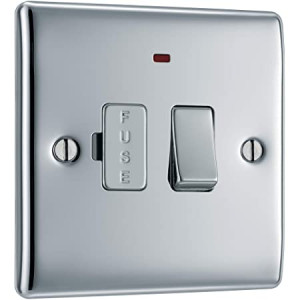 BG NEXUS NPC52 Metal Polished Chrome 13A Switched Fused Connection Unit With Neon