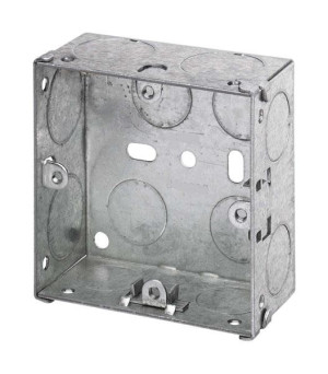 Appleby MB125 25mm Single Switch/Socket Galvanised Metal Back Box - 1 Gang