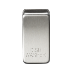 Switch cover "marked DISHWASHER" - brushed chrome