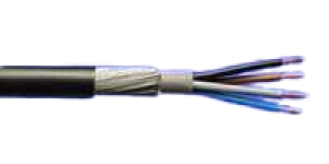 6944X 4.0mm2 Black 4 Core SWA Armoured Cable, 42 Amps, 50m