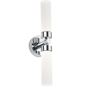230V IP44 2x3W Twin LED Chrome Wall Light