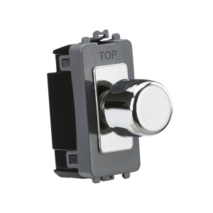 10-200W push on/off trailing edge dimmer module - polished chrome