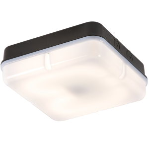IP65 28W HF Square Bulkhead comes with Opal Diffuser and Black Base