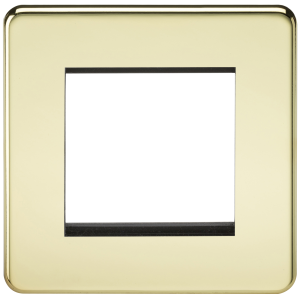 Screwless 2G Modular Faceplate - Polished Brass