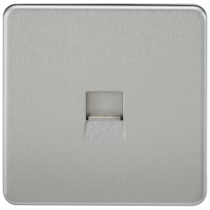Screwless Telephone Master Socket - Brushed Chrome