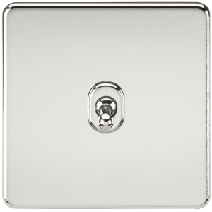 Screwless 10A 1G 2-Way Toggle Switch - Polished Chrome