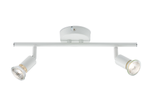 230V GU10 Twin Bar Spotlight - White