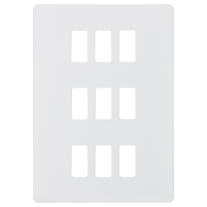 Screwless 9G grid faceplate - matt white