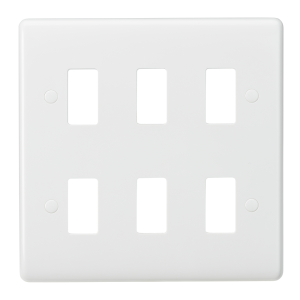 Curved edge 6G grid faceplate