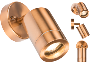 230V IP65 GU10 35W Adjustable Wall Light - Copper Colour