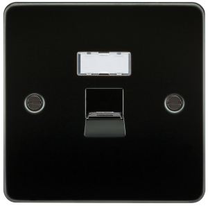 Flat Plate RJ45 network outlet - gunmetal