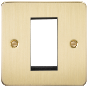 Knightsbridge FP1GBB Flat Plate 1 Gang Modular Faceplate - Brushed Brass