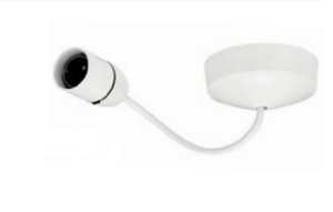 MK MKK1186WHI White T2 Rated Pre-Wired Pendant Set With 6 Inch Pullcord & Short Skirt