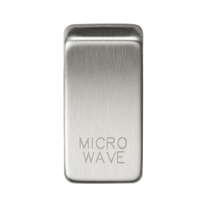 Switch cover "marked MICROWAVE" - brushed chrome