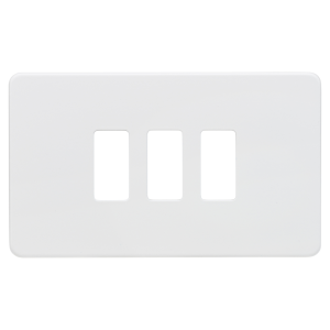 Screwless 3G grid faceplate - matt white