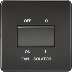 Screwless 10AX 3 pole Fan Isolator Switch - Matt Black SF1100MBB